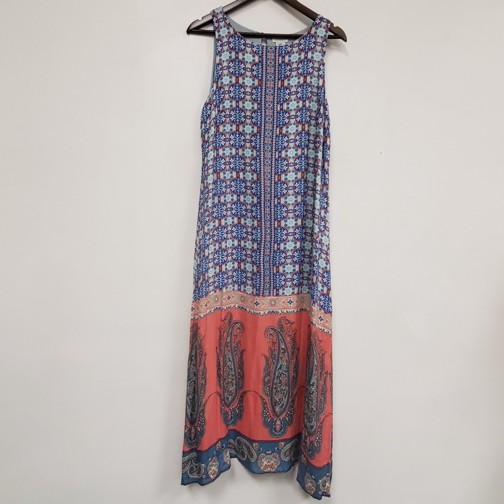Sundance Womens Sleeveless Mixed Media‎ Maxi Dress Size 8 Mediterranean Boho